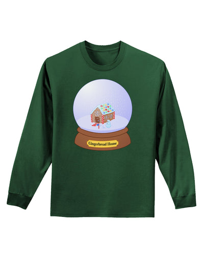 Little Gingerbread House Snow Globe Adult Long Sleeve Dark T-Shirt by TooLoud-TooLoud-Dark-Green-Small-Davson Sales