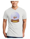 Little Gingerbread House Snow Globe Adult V-Neck T-shirt by TooLoud-Mens V-Neck T-Shirt-TooLoud-White-Small-Davson Sales