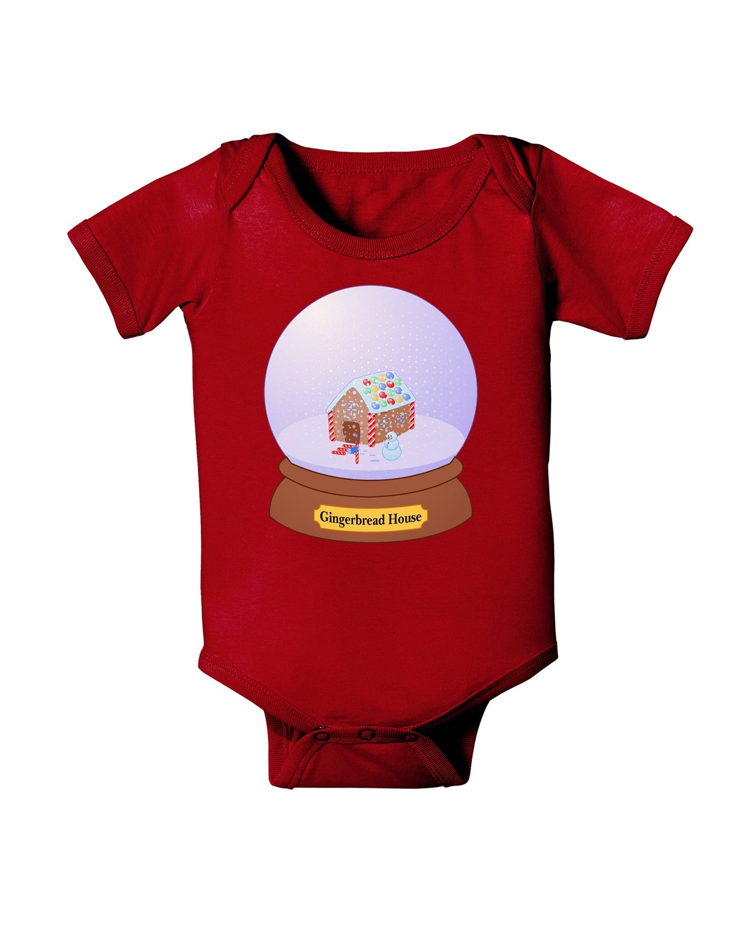 Little Gingerbread House Snow Globe Baby Romper Bodysuit Dark by TooLoud-Baby Romper-TooLoud-Red-06-Months-Davson Sales