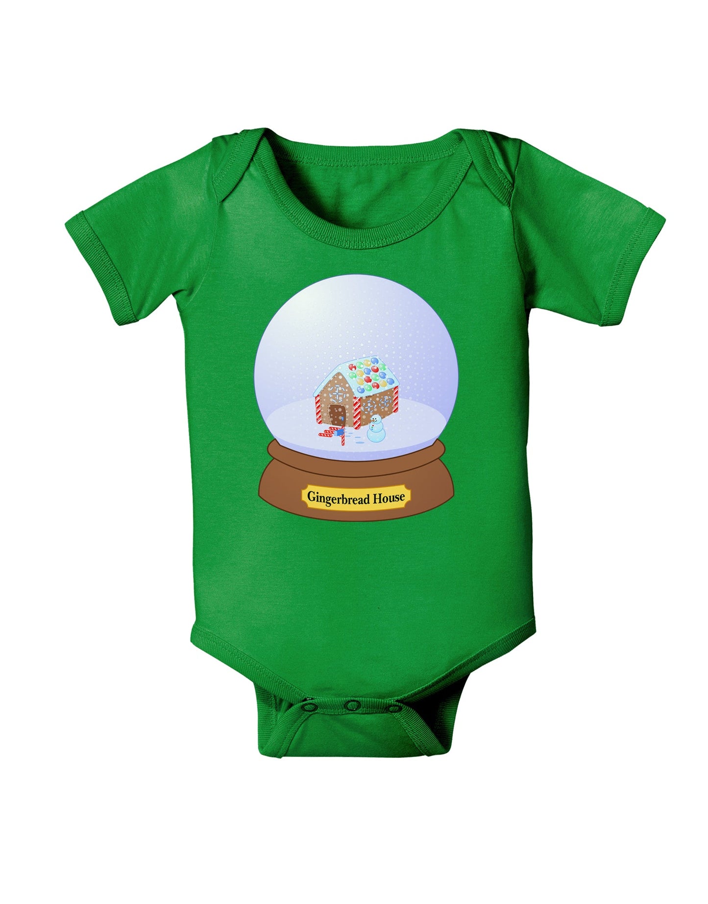 Little Gingerbread House Snow Globe Baby Romper Bodysuit Dark by TooLoud-Baby Romper-TooLoud-Clover-Green-06-Months-Davson Sales