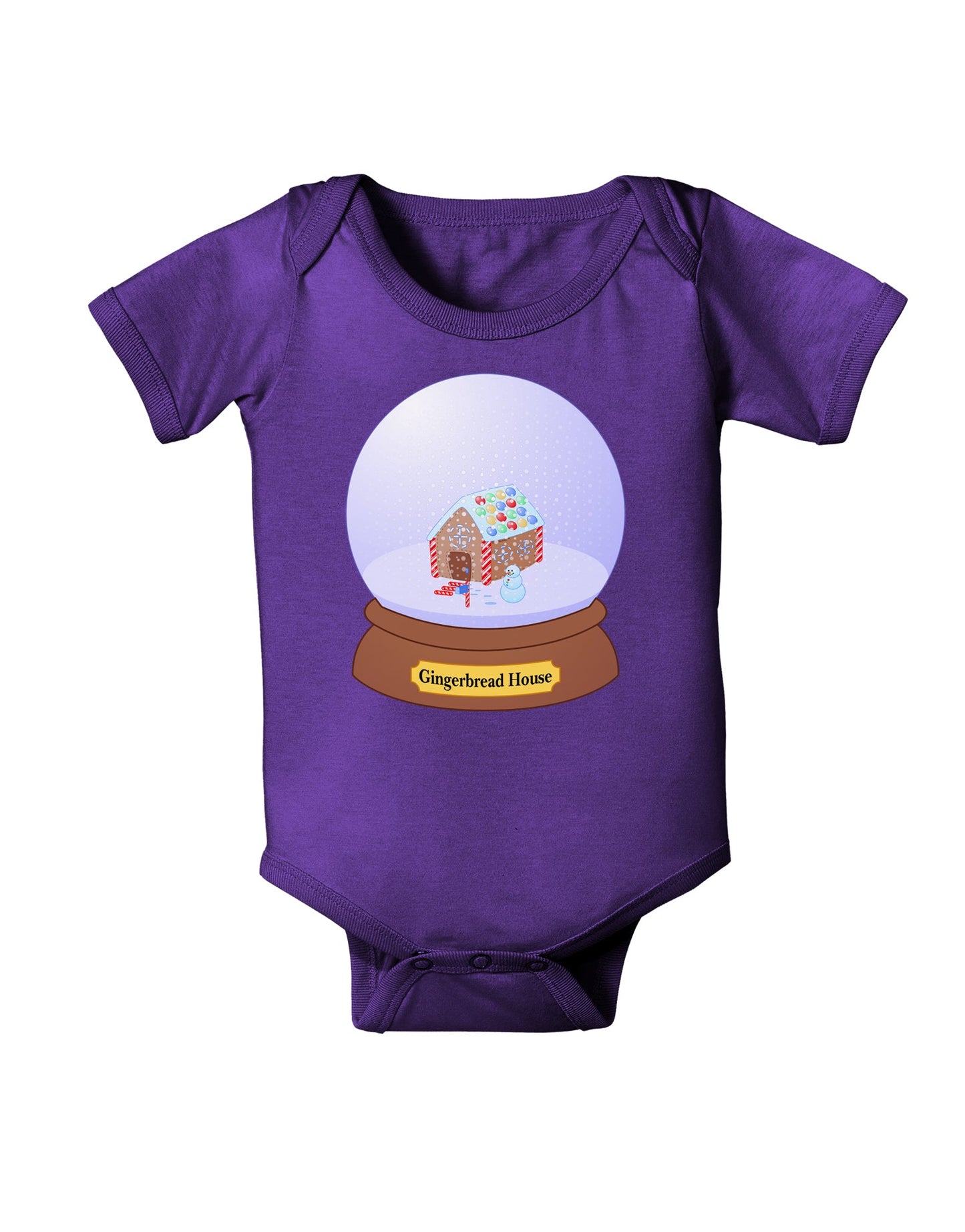 Little Gingerbread House Snow Globe Baby Romper Bodysuit Dark by TooLoud-Baby Romper-TooLoud-Purple-06-Months-Davson Sales