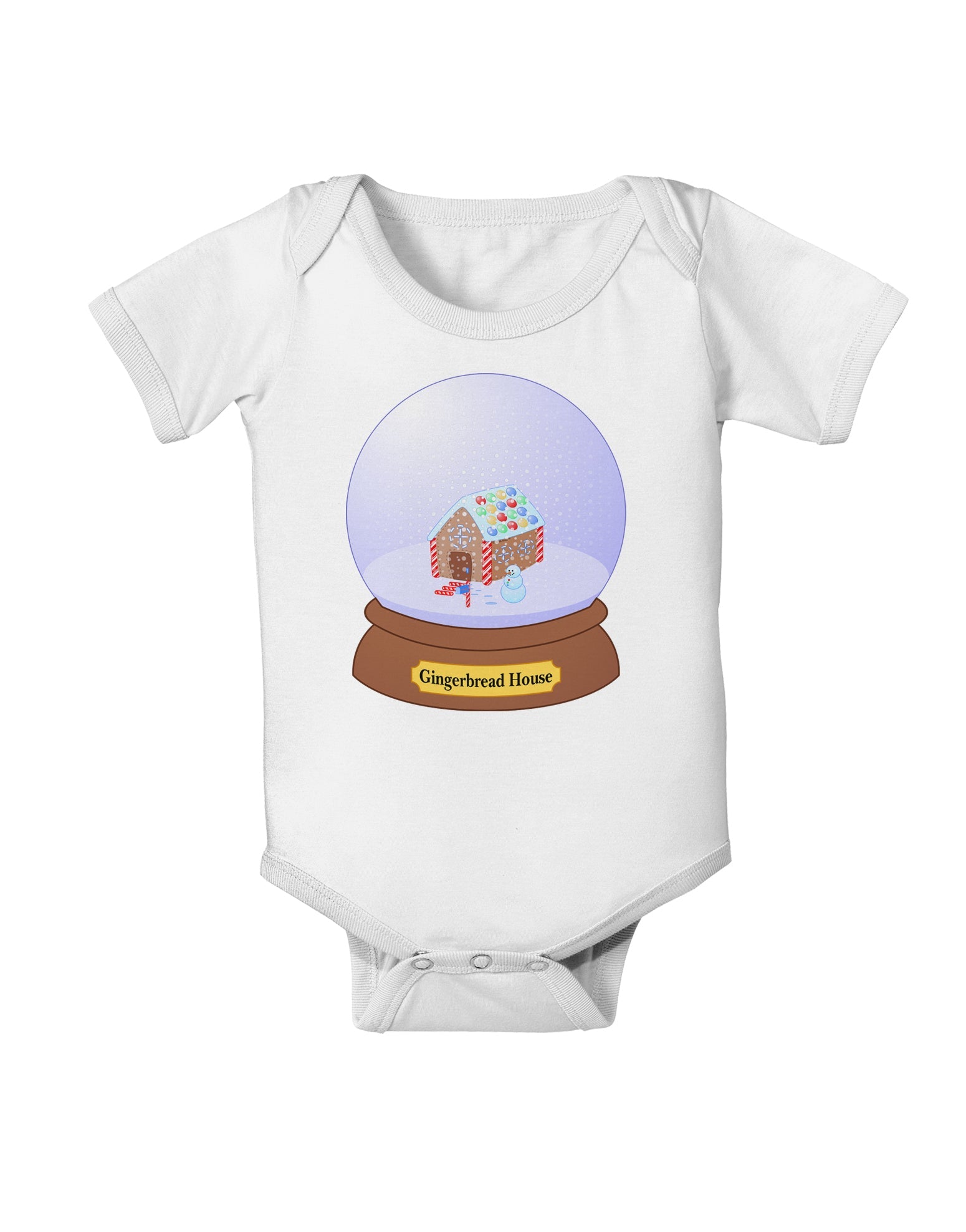Little Gingerbread House Snow Globe Baby Romper Bodysuit by TooLoud-Baby Romper-TooLoud-White-06-Months-Davson Sales