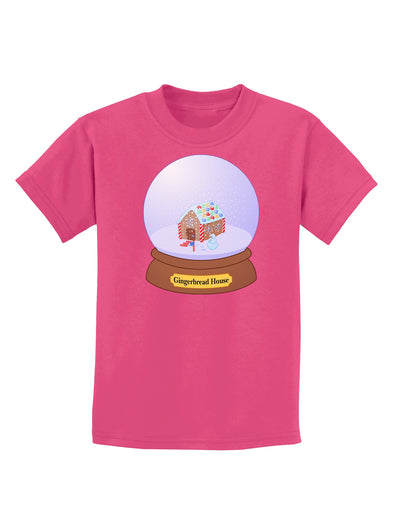 Little Gingerbread House Snow Globe Childrens Dark T-Shirt by TooLoud-Childrens T-Shirt-TooLoud-Sangria-X-Small-Davson Sales