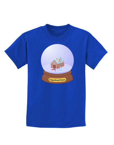 Little Gingerbread House Snow Globe Childrens Dark T-Shirt by TooLoud-Childrens T-Shirt-TooLoud-Royal-Blue-X-Small-Davson Sales