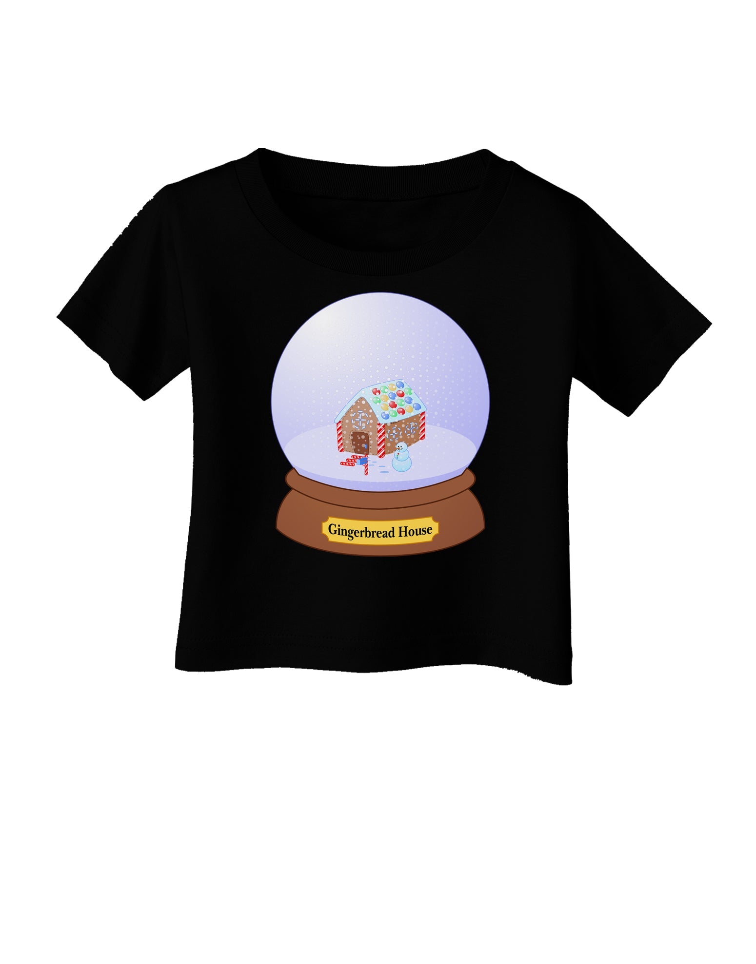Little Gingerbread House Snow Globe Infant T-Shirt Dark by TooLoud-Infant T-Shirt-TooLoud-Black-06-Months-Davson Sales