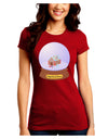 Little Gingerbread House Snow Globe Juniors Crew Dark T-Shirt by TooLoud-T-Shirts Juniors Tops-TooLoud-Red-Juniors Fitted Small-Davson Sales