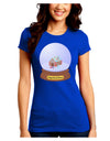 Little Gingerbread House Snow Globe Juniors Crew Dark T-Shirt by TooLoud-T-Shirts Juniors Tops-TooLoud-Royal-Blue-Juniors Fitted Small-Davson Sales