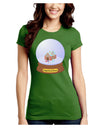 Little Gingerbread House Snow Globe Juniors Crew Dark T-Shirt by TooLoud-T-Shirts Juniors Tops-TooLoud-Kiwi-Green-Juniors Fitted X-Small-Davson Sales