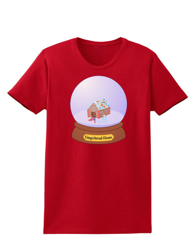 Little Gingerbread House Snow Globe Womens Dark T-Shirt by TooLoud-Womens T-Shirt-TooLoud-Red-X-Small-Davson Sales