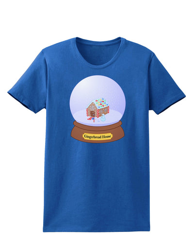 Little Gingerbread House Snow Globe Womens Dark T-Shirt by TooLoud-Womens T-Shirt-TooLoud-Royal-Blue-X-Small-Davson Sales