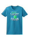 Little Lucky Charm Womens Dark T-Shirt-TooLoud-Turquoise-X-Small-Davson Sales