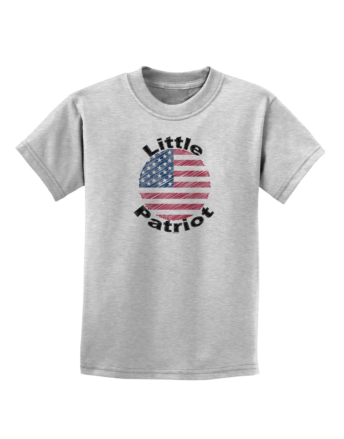 Little Patriot Scribble Childrens T-Shirt-Childrens T-Shirt-TooLoud-AshGray-X-Small-Davson Sales