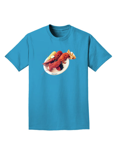 Lobster Plate Adult Dark T-Shirt-Mens T-Shirt-TooLoud-Turquoise-Small-Davson Sales