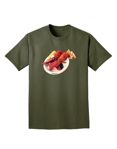 Lobster Plate Adult Dark T-Shirt-Mens T-Shirt-TooLoud-Military-Green-Small-Davson Sales