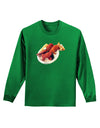 Lobster Plate Adult Long Sleeve Dark T-Shirt-TooLoud-Kelly-Green-Small-Davson Sales