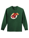 Lobster Plate Adult Long Sleeve Dark T-Shirt-TooLoud-Dark-Green-Small-Davson Sales