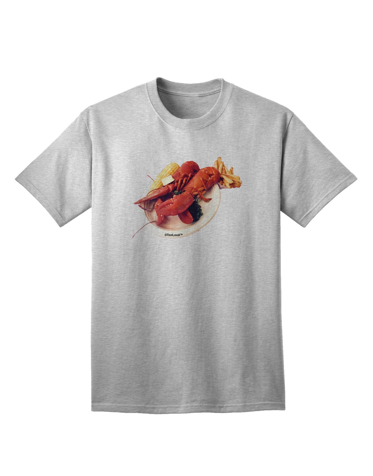 Lobster Plate Adult T-Shirt-Mens T-Shirt-TooLoud-AshGray-Small-Davson Sales