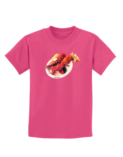 Lobster Plate Childrens Dark T-Shirt-Childrens T-Shirt-TooLoud-Sangria-X-Small-Davson Sales