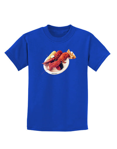 Lobster Plate Childrens Dark T-Shirt-Childrens T-Shirt-TooLoud-Royal-Blue-X-Small-Davson Sales