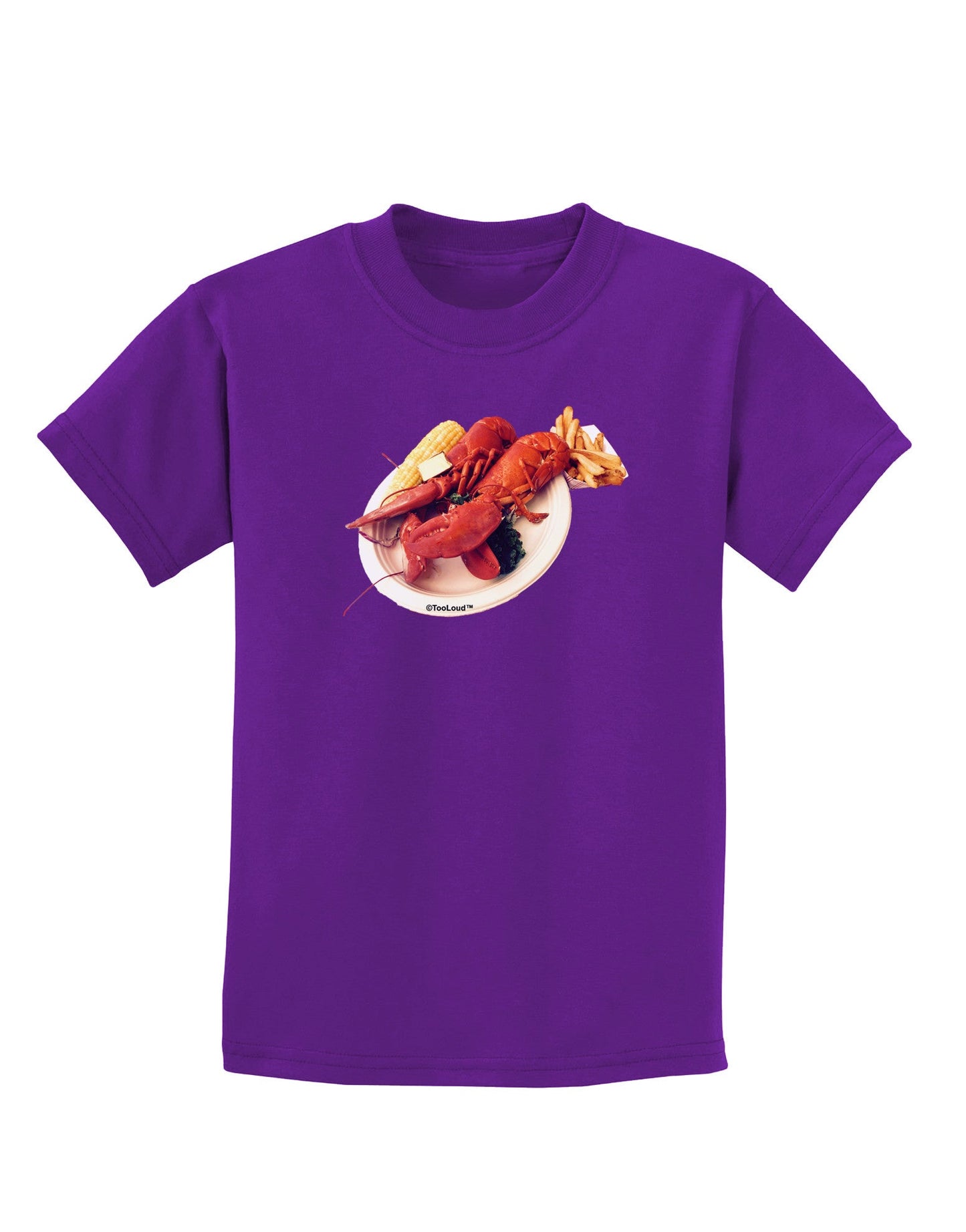 Lobster Plate Childrens Dark T-Shirt-Childrens T-Shirt-TooLoud-Purple-X-Small-Davson Sales