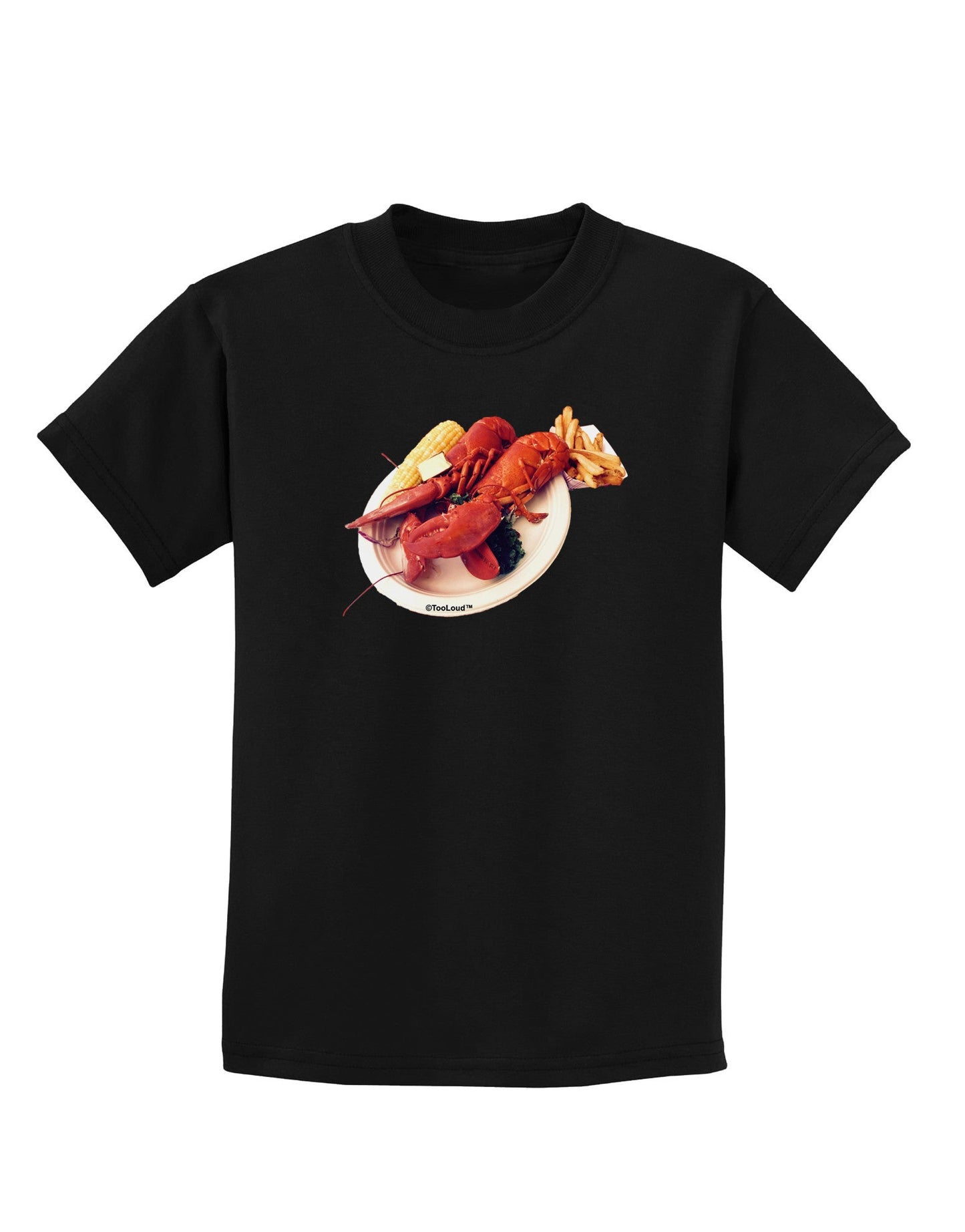 Lobster Plate Childrens Dark T-Shirt-Childrens T-Shirt-TooLoud-Black-X-Small-Davson Sales