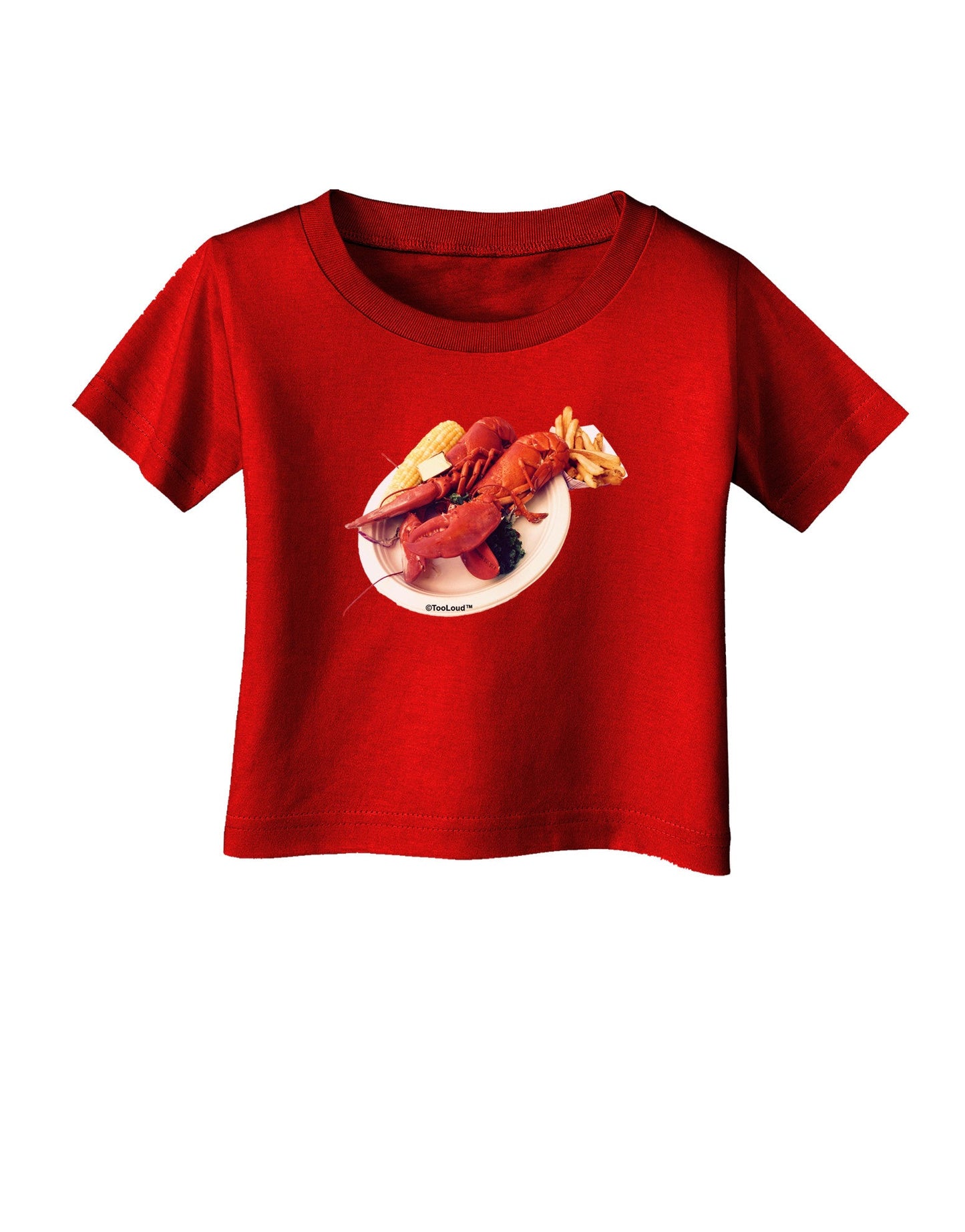 Lobster Plate Infant T-Shirt Dark-Infant T-Shirt-TooLoud-Red-06-Months-Davson Sales