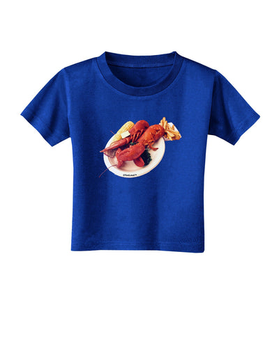 Lobster Plate Toddler T-Shirt Dark-Toddler T-Shirt-TooLoud-Royal-Blue-2T-Davson Sales