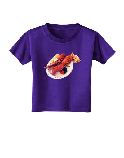 Lobster Plate Toddler T-Shirt Dark-Toddler T-Shirt-TooLoud-Purple-2T-Davson Sales