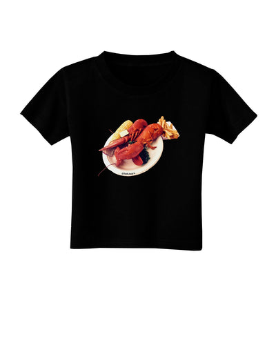 Lobster Plate Toddler T-Shirt Dark-Toddler T-Shirt-TooLoud-Black-2T-Davson Sales