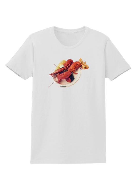 Lobster Plate Womens T-Shirt-Womens T-Shirt-TooLoud-White-X-Small-Davson Sales