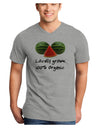 Locally Grown Organic Melons Adult V-Neck T-shirt-Mens V-Neck T-Shirt-TooLoud-HeatherGray-Small-Davson Sales