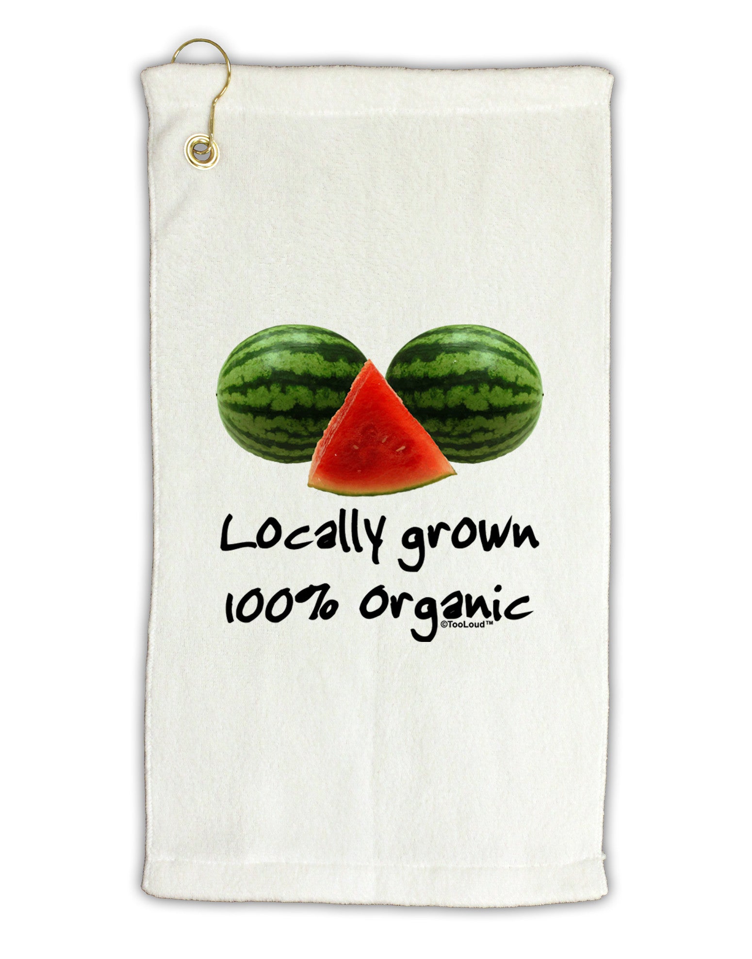 Locally Grown Organic Melons Micro Terry Gromet Golf Towel 11"x19-Golf Towel-TooLoud-White-Davson Sales