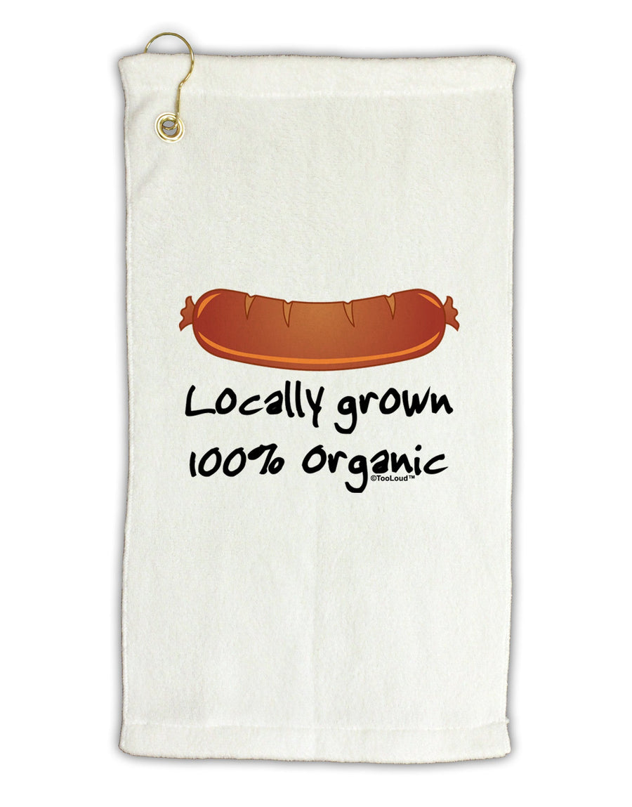 Locally Grown Organic Sausage Micro Terry Gromet Golf Towel 11&#x22;x19-Golf Towel-TooLoud-White-Davson Sales