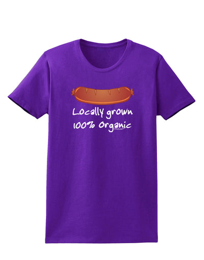 Locally Grown Organic Sausage Womens Dark T-Shirt-TooLoud-Purple-X-Small-Davson Sales