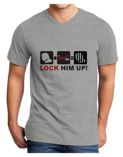 Lock Him Up Anti-Trump Funny Adult V-Neck T-shirt by TooLoud-Mens V-Neck T-Shirt-TooLoud-HeatherGray-Small-Davson Sales