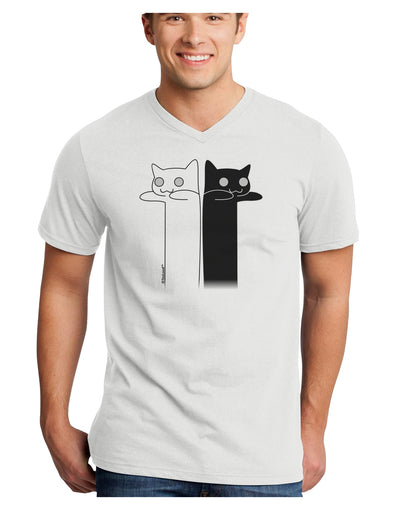 Longcat and Tacgnol - Internet Humor Adult V-Neck T-shirt by TooLoud-Mens V-Neck T-Shirt-TooLoud-White-Small-Davson Sales