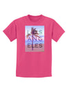 Los Angeles Beach Filter Childrens Dark T-Shirt-Childrens T-Shirt-TooLoud-Sangria-X-Small-Davson Sales