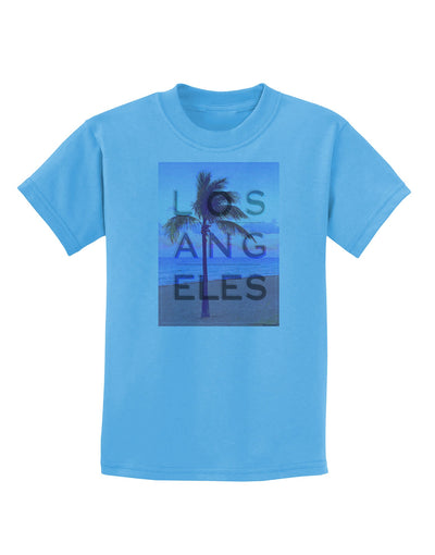 Los Angeles Beach Filter Childrens T-Shirt-Childrens T-Shirt-TooLoud-Aquatic-Blue-X-Small-Davson Sales