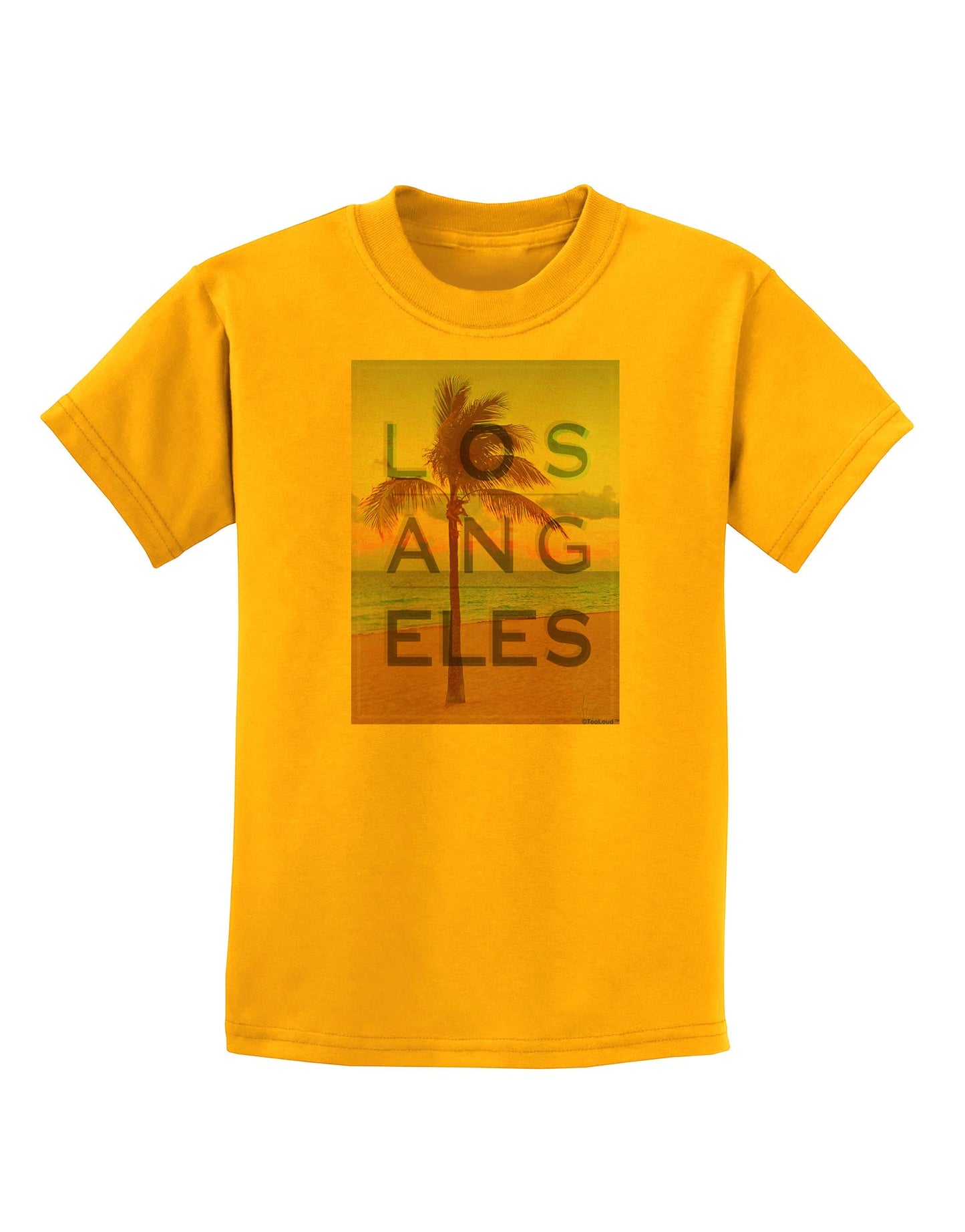 Los Angeles Beach Filter Childrens T-Shirt-Childrens T-Shirt-TooLoud-Gold-X-Small-Davson Sales