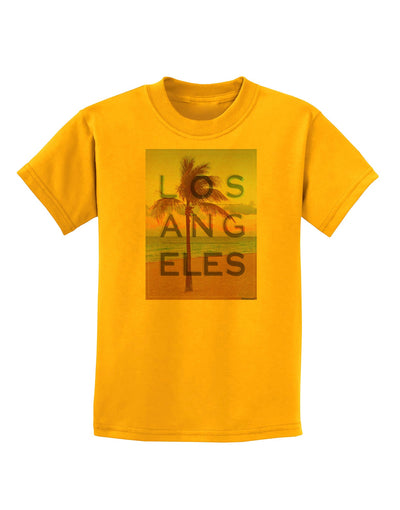 Los Angeles Beach Filter Childrens T-Shirt-Childrens T-Shirt-TooLoud-Gold-X-Small-Davson Sales