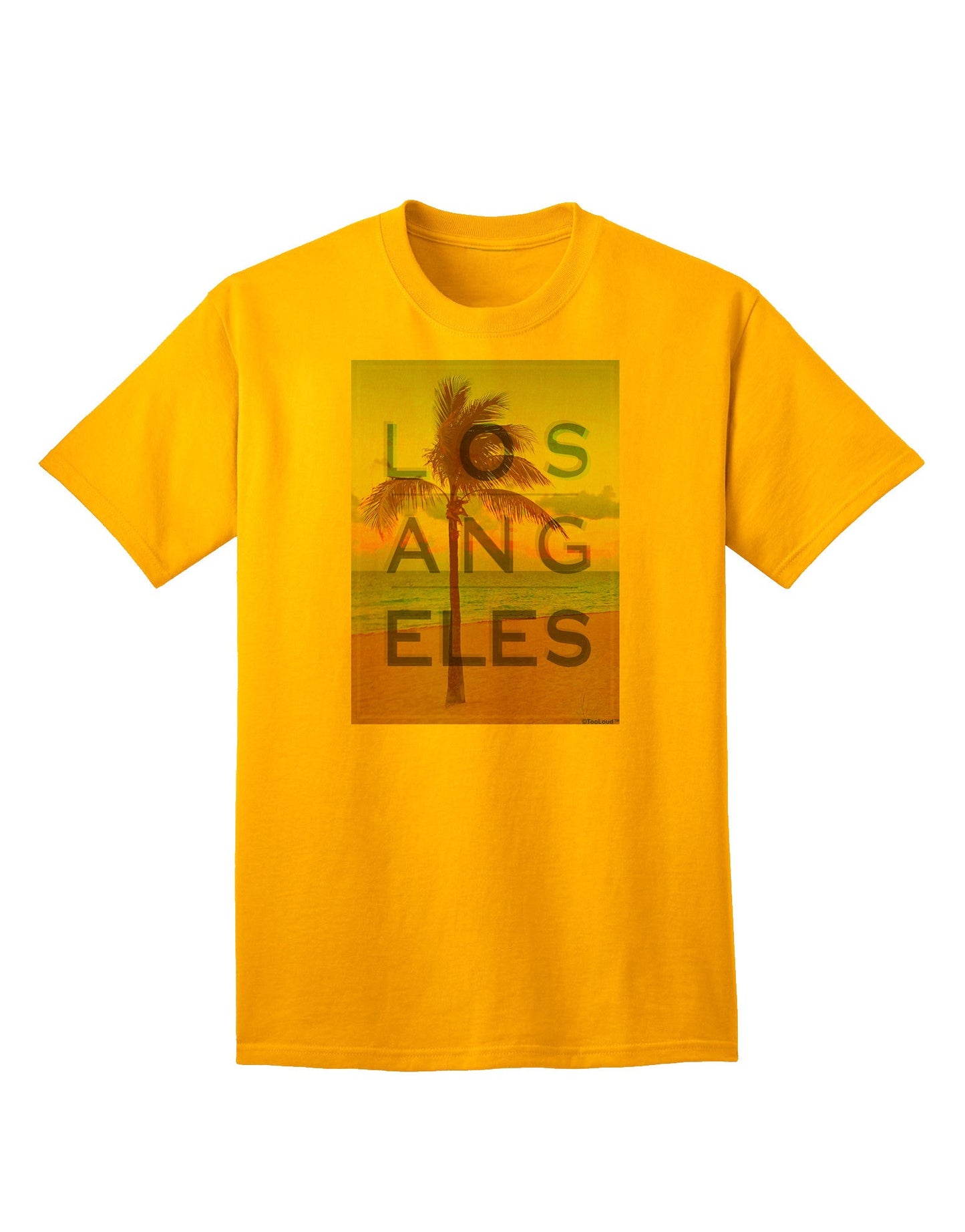 Los Angeles Beach Filter: Premium Adult T-Shirt Collection-Mens T-shirts-TooLoud-Gold-Small-Davson Sales