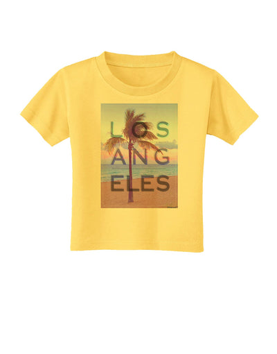 Los Angeles Beach Filter Toddler T-Shirt-Toddler T-Shirt-TooLoud-Yellow-2T-Davson Sales