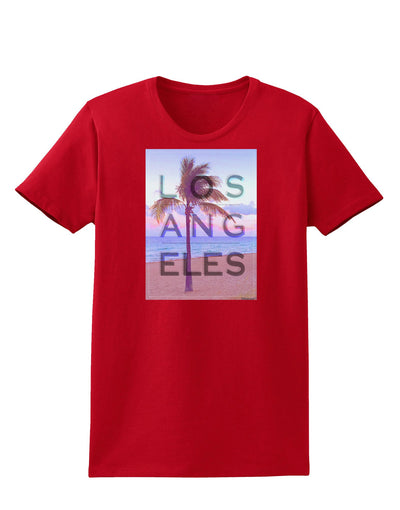 Los Angeles Beach Filter Womens Dark T-Shirt-TooLoud-Red-X-Small-Davson Sales