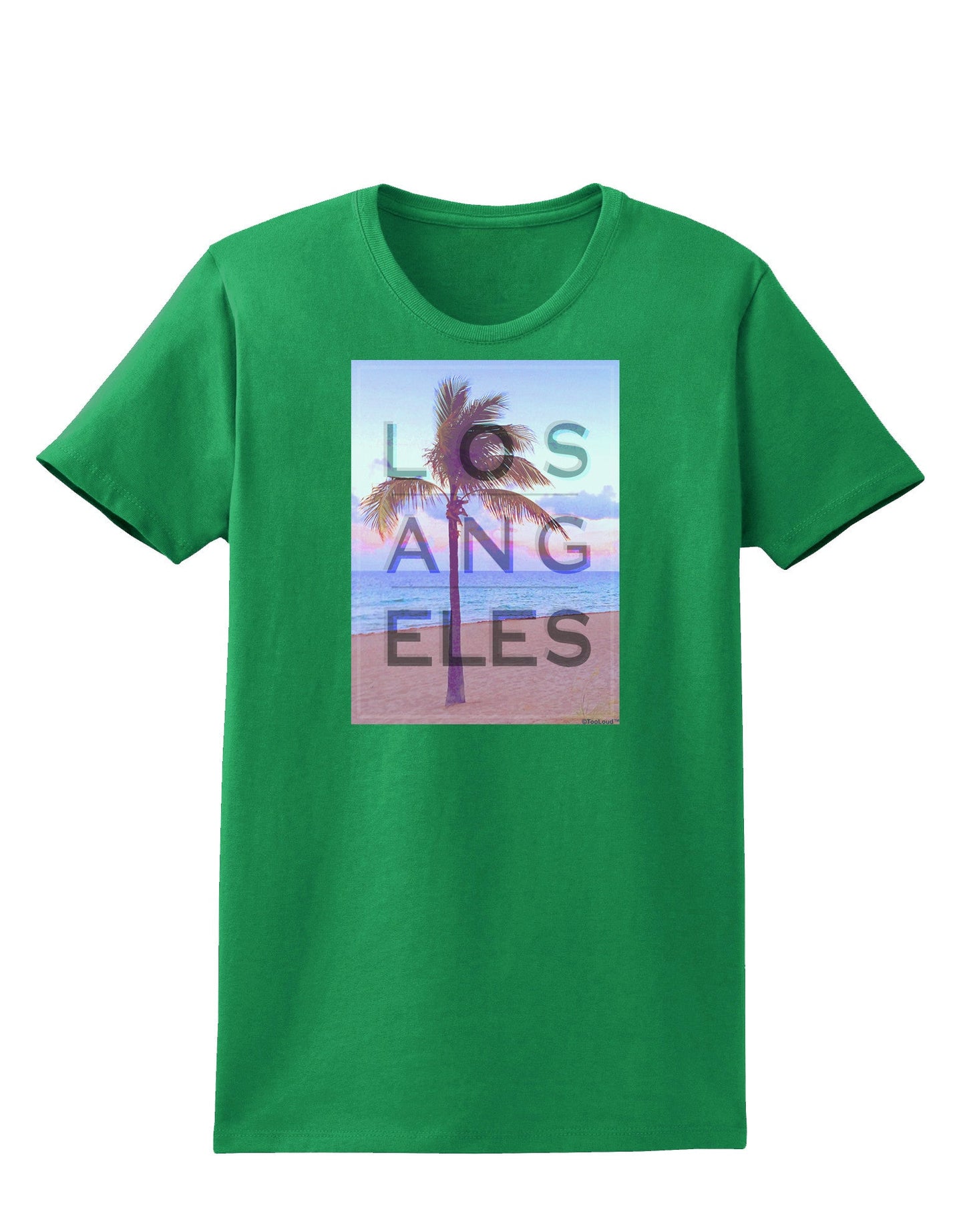 Los Angeles Beach Filter Womens Dark T-Shirt-TooLoud-Kelly-Green-X-Small-Davson Sales