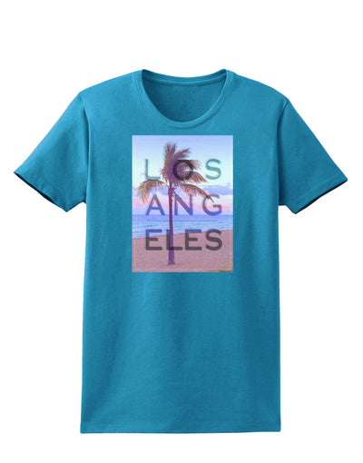 Los Angeles Beach Filter Womens Dark T-Shirt-TooLoud-Turquoise-X-Small-Davson Sales