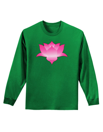 Lotus Flower Design Gradient Adult Long Sleeve Dark T-Shirt by TooLoud-TooLoud-Kelly-Green-Small-Davson Sales