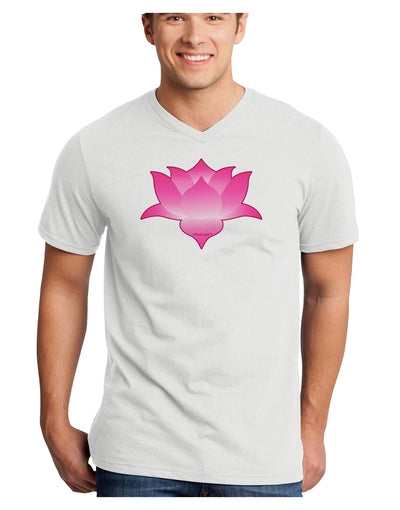 Lotus Flower Design Gradient Adult V-Neck T-shirt by TooLoud-Mens V-Neck T-Shirt-TooLoud-White-Small-Davson Sales