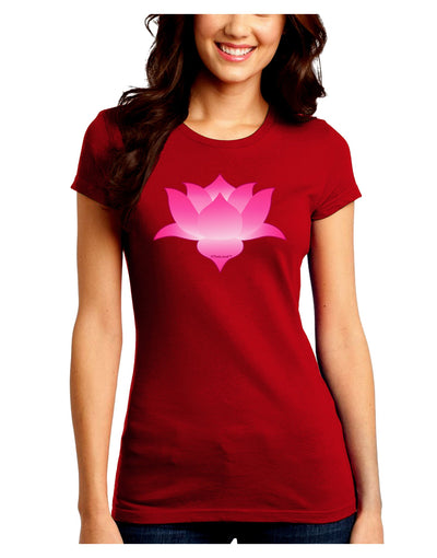 Lotus Flower Design Gradient Juniors Crew Dark T-Shirt by TooLoud-T-Shirts Juniors Tops-TooLoud-Red-Juniors Fitted Small-Davson Sales