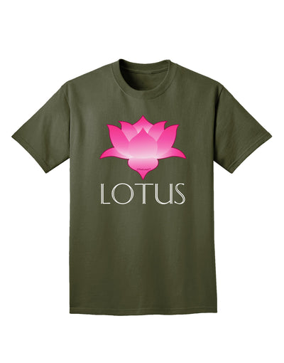 Lotus Flower Design Gradient - Text Adult Dark T-Shirt by TooLoud-Mens T-Shirt-TooLoud-Military-Green-Small-Davson Sales