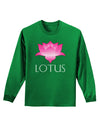 Lotus Flower Design Gradient - Text Adult Long Sleeve Dark T-Shirt by TooLoud-TooLoud-Kelly-Green-Small-Davson Sales